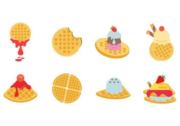 Free Flat Various Waffles Collection Vector - vector gratuit #428097 