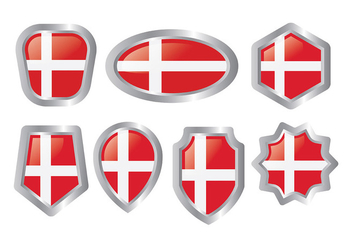 Free Danish Flag Icons Vector - vector gratuit #428207 