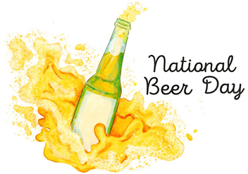Watercolor Splash Beer Bottle To National Beer Day - vector gratuit #428217 