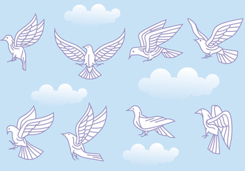 Stylized Vector Paloma or Dove Variations - Kostenloses vector #428427