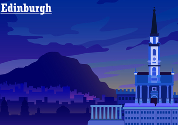 Sunset Over Edinburgh Free Vector - vector gratuit #428477 