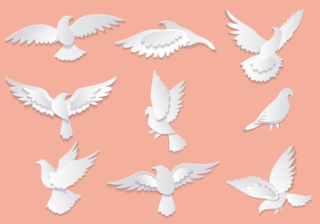 Dove or Paloma Peace Symbols Vectors - бесплатный vector #428587