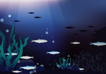 Deep Sea Sardines Vector Background - Kostenloses vector #428607