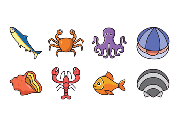 Free Seafood Icons - vector #428687 gratis