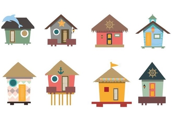 Free Traditional House Beach Hut Vector - Free vector #428847