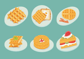 Waffles Plate Slice Isolate Shape Vector Stock - Free vector #428857