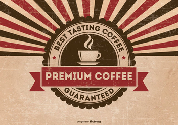 Retro Grunge Premium Coffee Background - vector gratuit #429037 