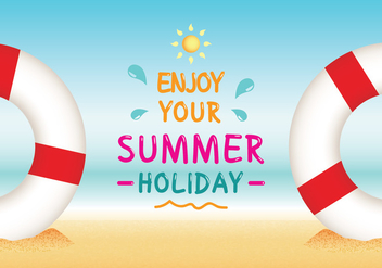 Enjoy Your Summer Holiday Beach Vector - Free vector #429047