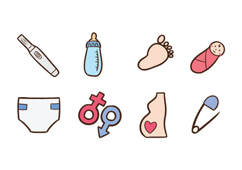 Free Doodle Icon Set of Maternity - vector gratuit #429117 