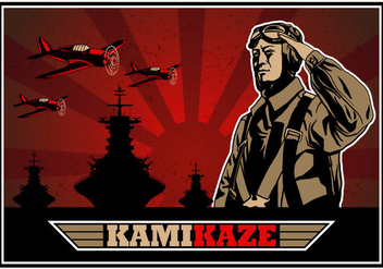 Kamikaze World War II Bomber Vector - Free vector #429547