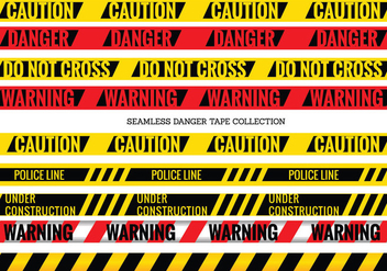 Vector Set of Seamless Danger and Caution Tapes - vector #429567 gratis