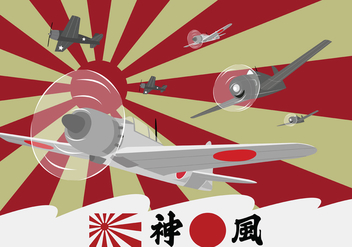 Kamikaze Planes at World War II - vector gratuit #429597 