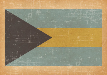 Bahamas Flag On Old Grunge Background - vector gratuit #429647 