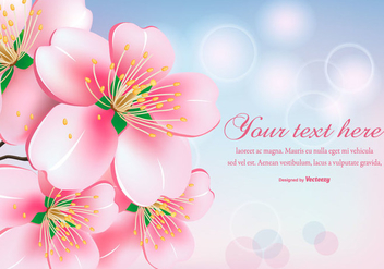 Beautiful Peach Blossom Flowers Illustration - vector gratuit #429977 