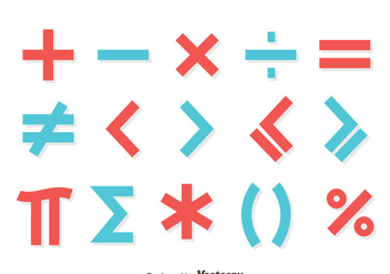 Red And Blue Math Symbol Vector - vector gratuit #430007 