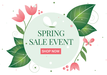 Free Spring Flower Wreath Background - vector gratuit #430067 