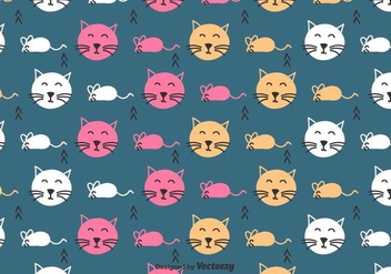 Cat And Mouse Pattern - Free vector #430557
