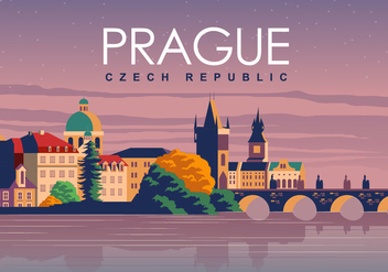 Prague Travel Poster - бесплатный vector #430577