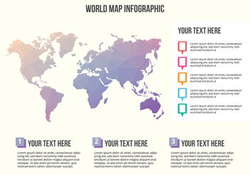 Free World Map Infographic Vector - Free vector #430677