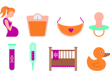 Set Of Maternity Icons - vector #430687 gratis