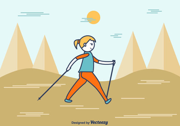 Cartoon Nordic Walking Vector - vector gratuit #430767 