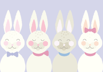 Cute Vector Illustration of Easter Bunnies - Kostenloses vector #431047