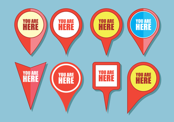 You Are Here Sign Icons - vector #431057 gratis