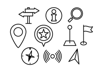 Free Map Pointer Linear Icon Vector - Free vector #431087