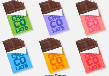 Colorful Flat Chocolate Bar Vector Icons - бесплатный vector #431167