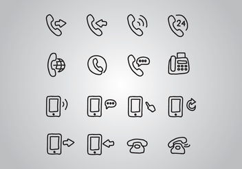 Set Of Doodled Telephone Icons - Free vector #431187