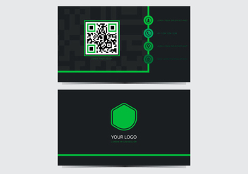 Green Stylish Business Card Template - vector #431287 gratis