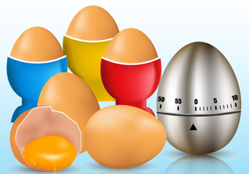 Egg Timer and Cracked Egg Vectors - Kostenloses vector #431317