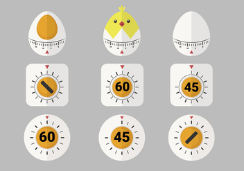 Cute Egg Timer Vector Item Pack - Free vector #431497