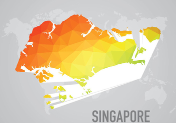 Polygonal Singapore Maps Background Vector - Kostenloses vector #431837