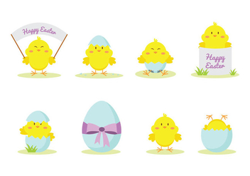 Cute Easter Chick Vector - vector #431877 gratis