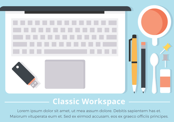 Free Flat Workspace Vector Background - Free vector #431927