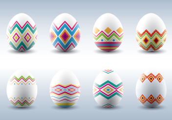 Traditional Patterned Easter Eggs Vectors - Free vector #432177