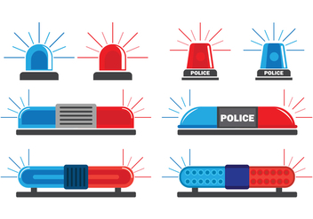 Police Lights Vector Icons Set - Free vector #432207
