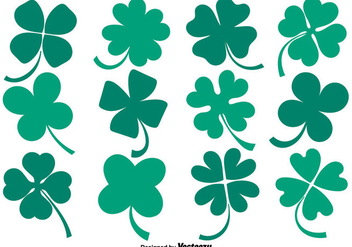 Vector Collection Of Flat Clover Icons - vector gratuit #432277 