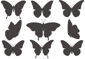 Butterfly Silhouette Shapes Collection - vector gratuit #432327 
