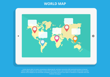 Free World Map Infographic Vector - vector gratuit #432337 