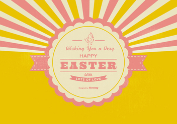 Retro Happy Easter Background - Free vector #432417