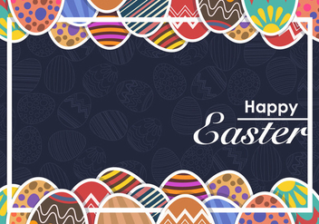 Moody Decorative Easter Eggs Vector Background - бесплатный vector #432427