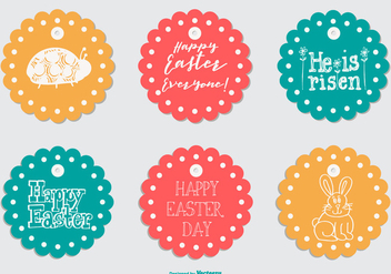Cute Round Easter Gift Tags - vector gratuit #432477 