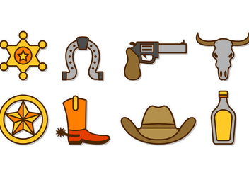 Set Of Cowboy or Gaucho Icons - Free vector #432507