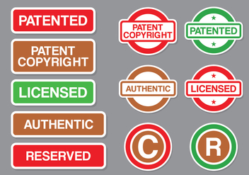 Copyright and Patent Stamp Vector Pack - vector #432527 gratis