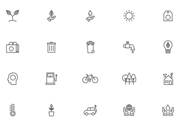 Linear Earth Day Icon Vectors - Free vector #432537