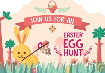 Easter Egg Hunt Invitation Background Vector - vector #432707 gratis