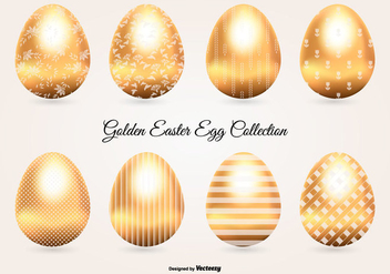 Golden Easter Egg Collection - Free vector #432897