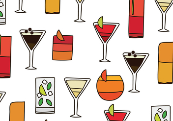 Cocktails Pattern - vector #433037 gratis